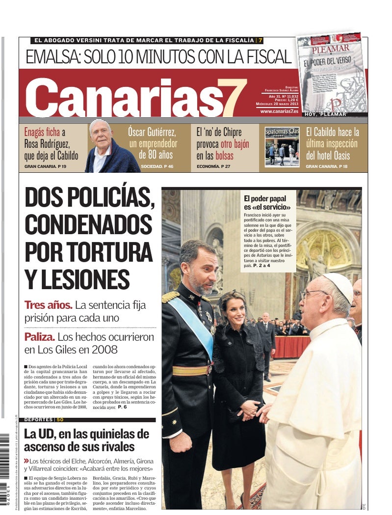 Portada Canarias7 20-03-2013