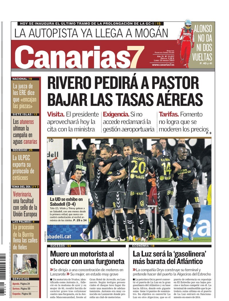 Portada Canarias7 25-03-2013