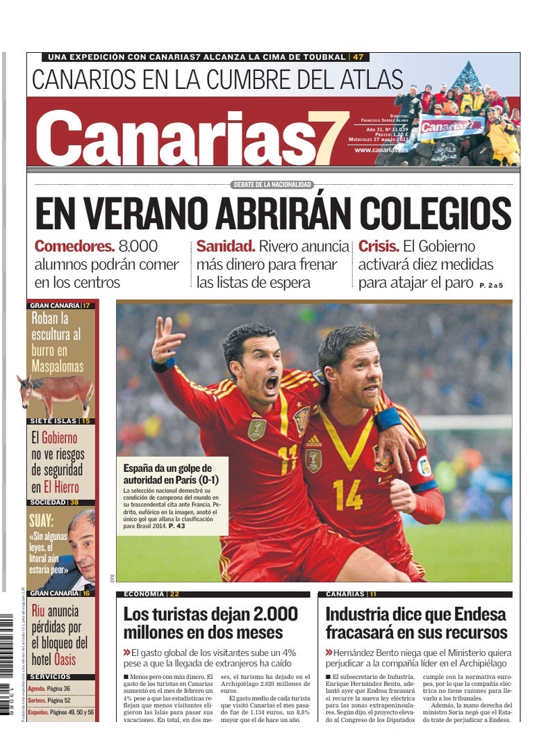 Portada Canarias7 27-03-2013