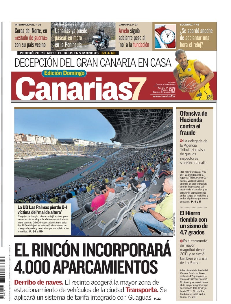Portada Canarias7 31-03-2013