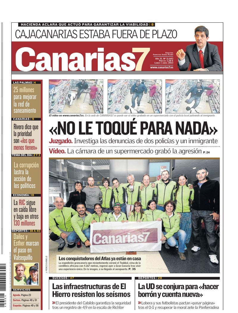 Portada Canarias7 01-04-2013