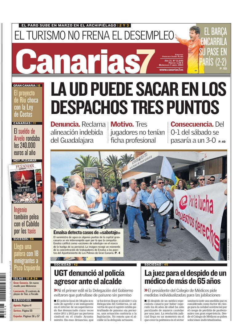 Portada Canarias7 03-04-2013