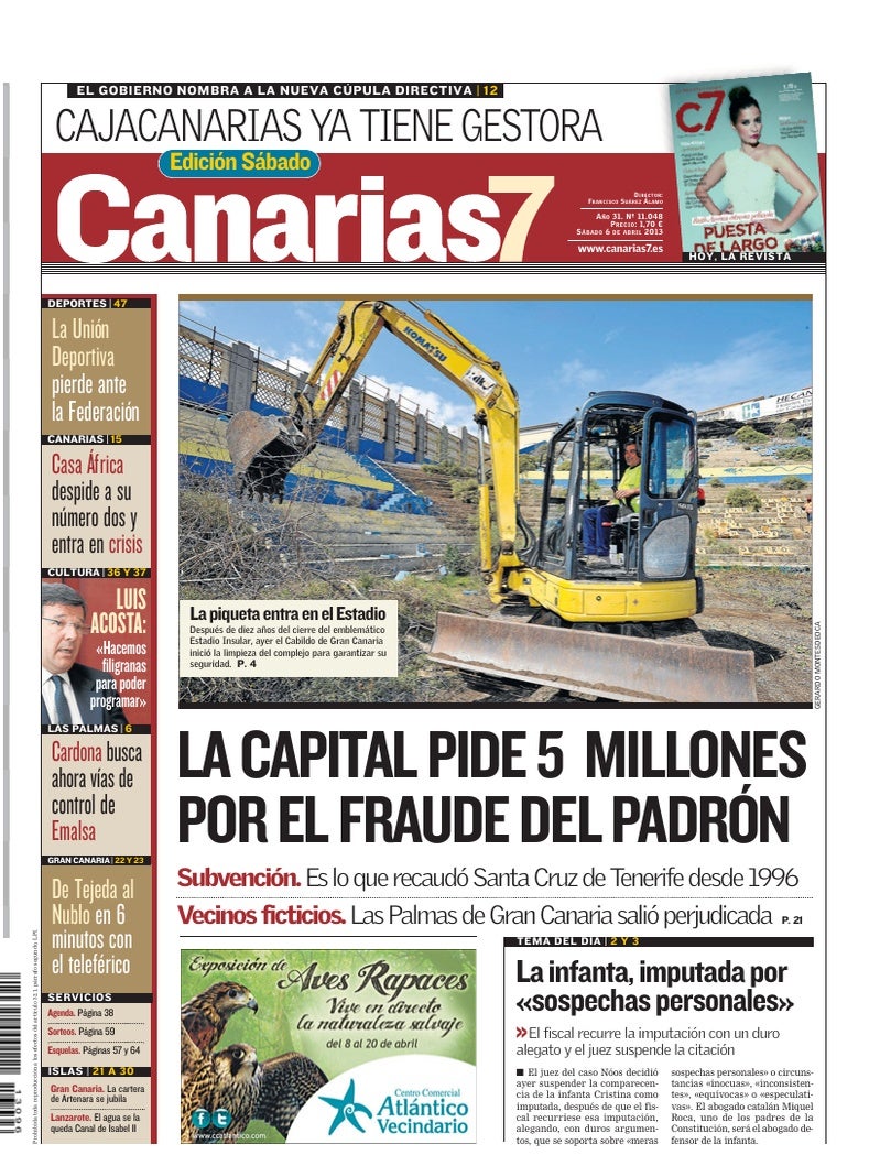 Portada Canarias7 06-04-2013