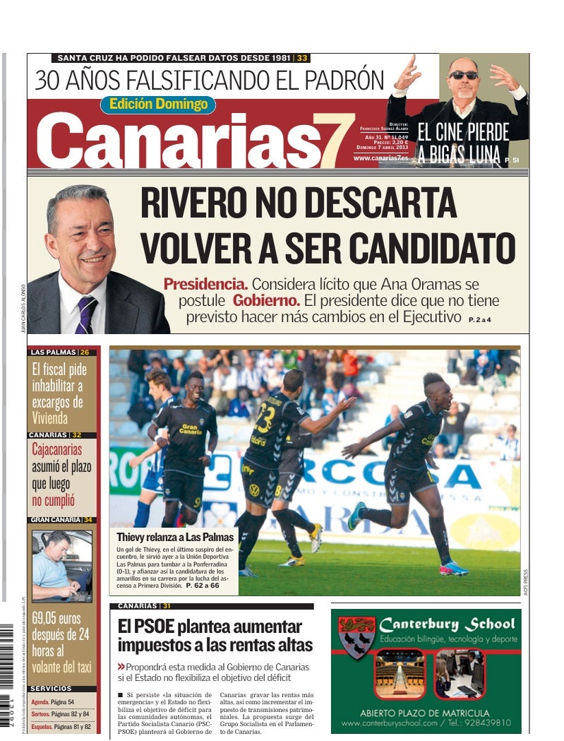 Portada Canarias7 07-04-2013