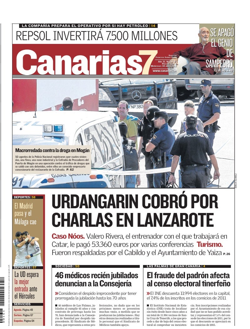 Portada Canarias7 10-04-2013