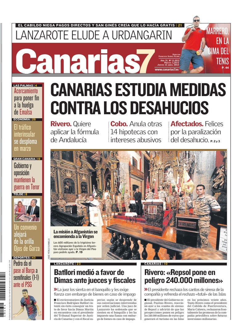 Portada Canarias7 11-04-2013