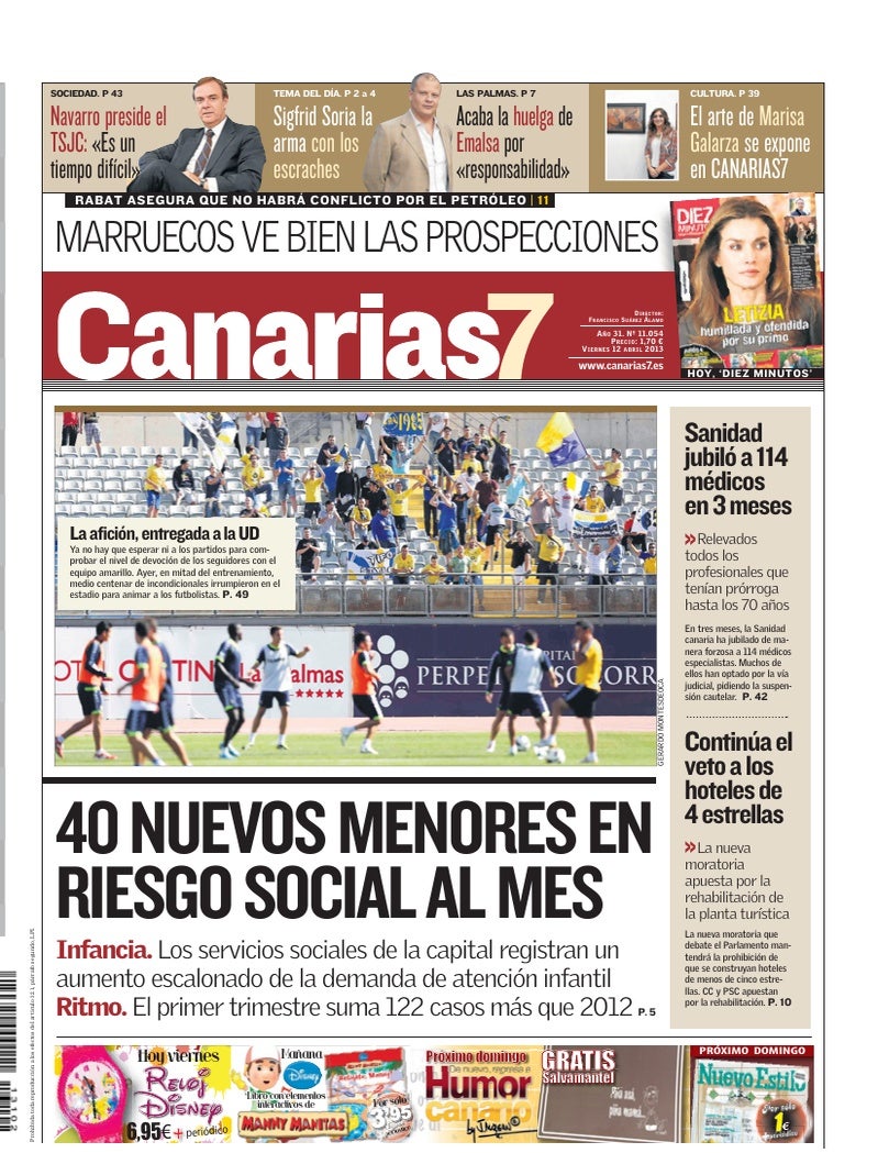 Portada Canarias7 12-04-2013