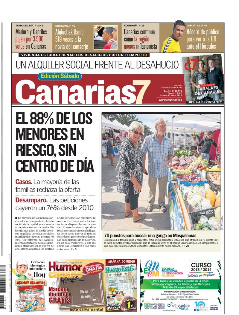 Portada Canarias7 13-04-2013