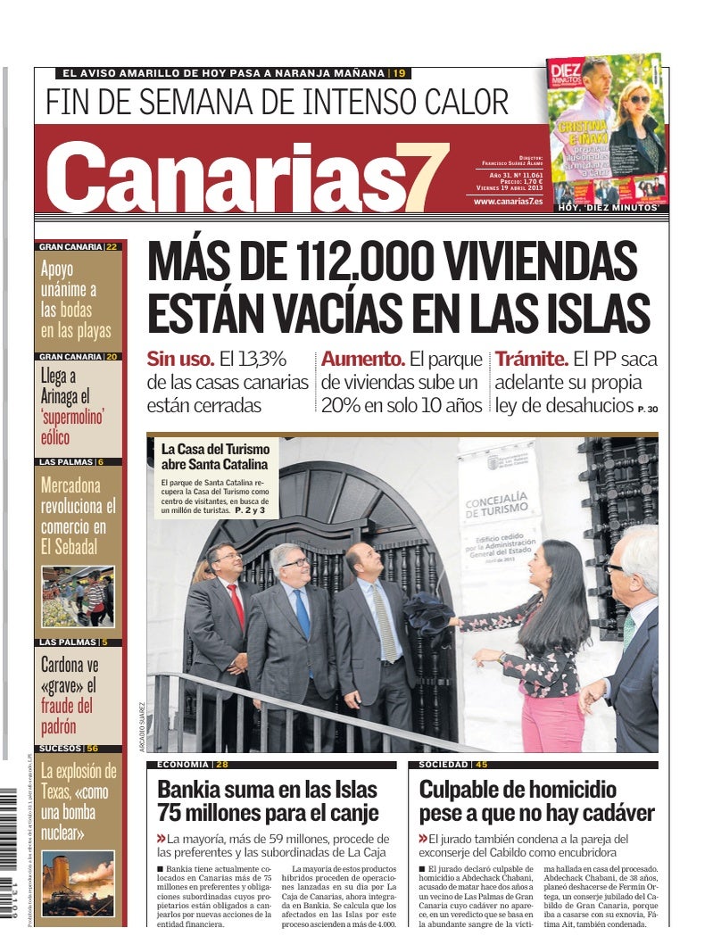 Portada Canarias7 19-04-2013