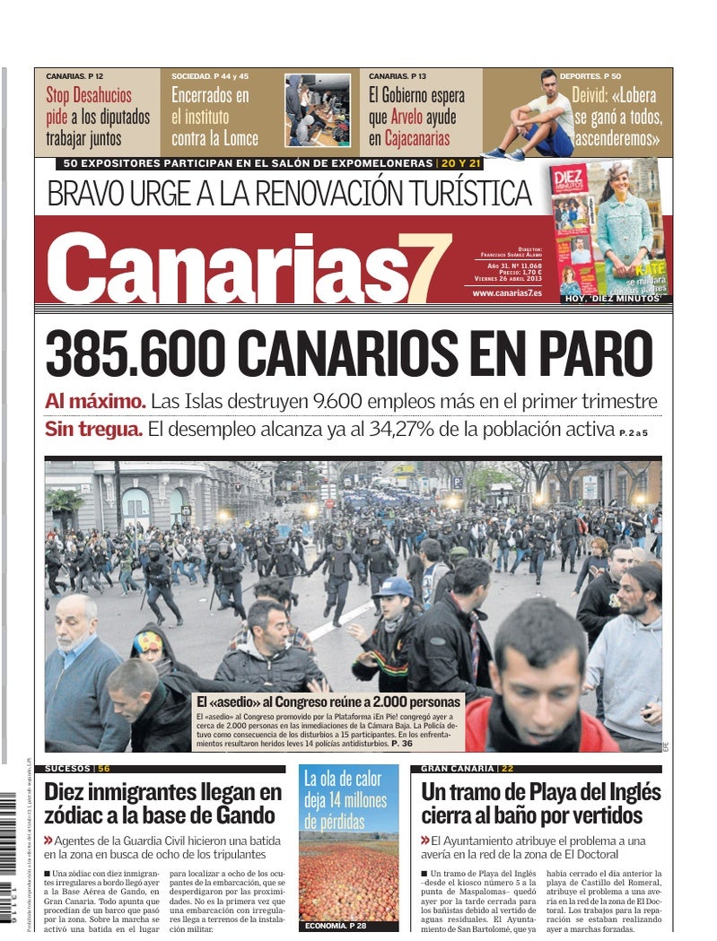 Portada Canarias7 26-04-2013