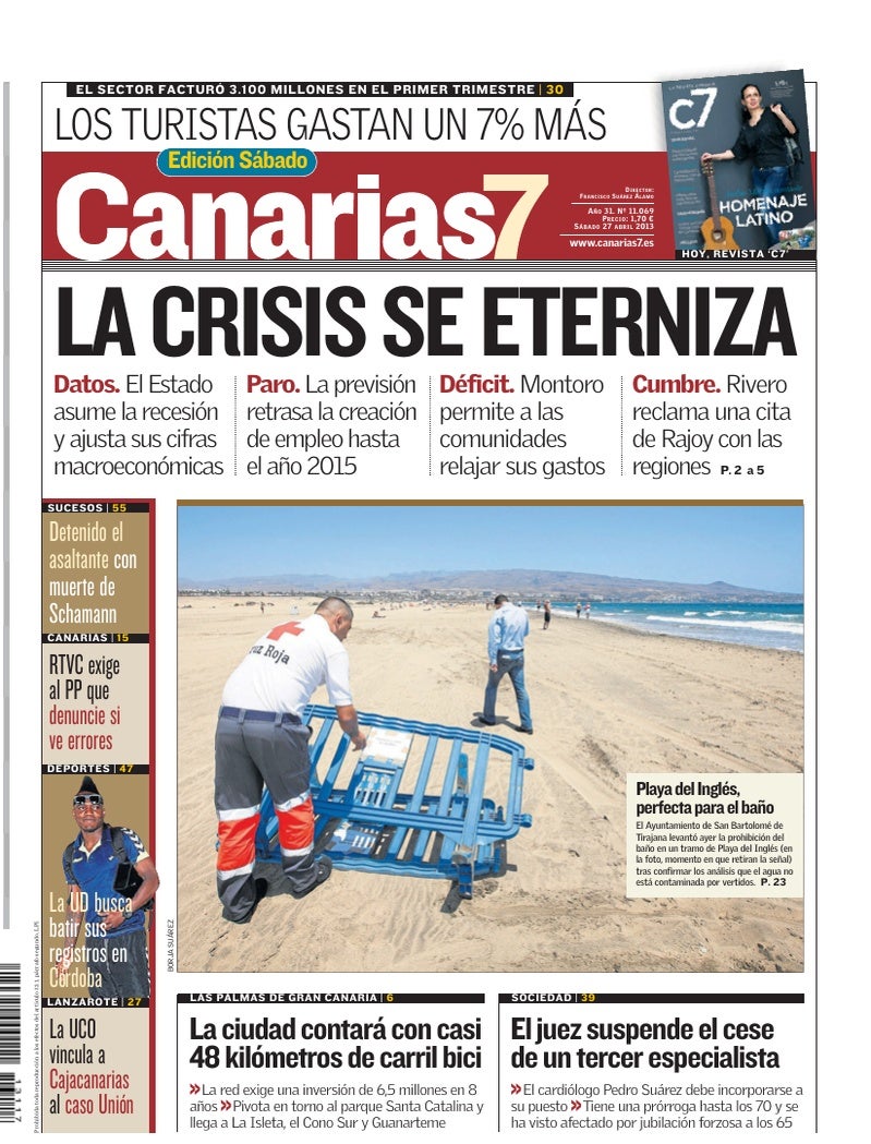 Portada Canarias7 27-04-2013