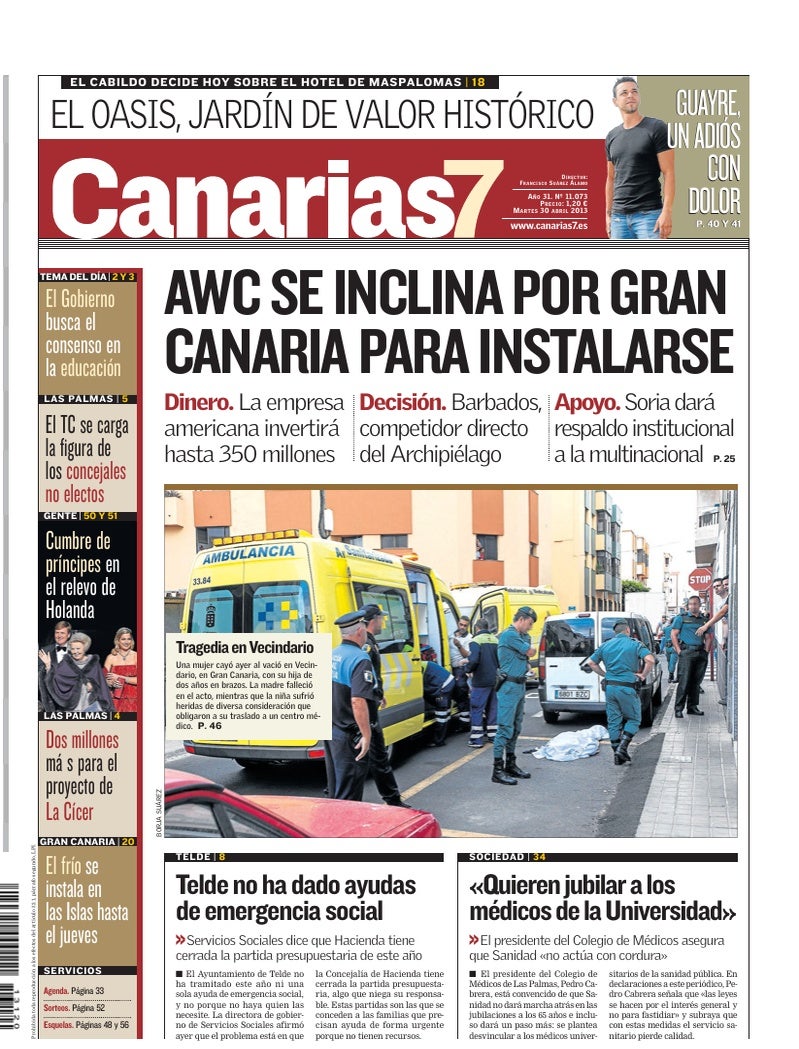 Portada Canarias7 30-04-2013