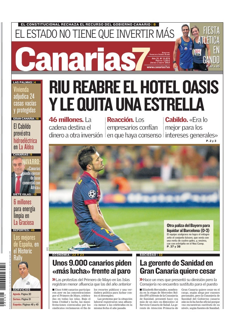 Portada Canarias7 02-05-2013