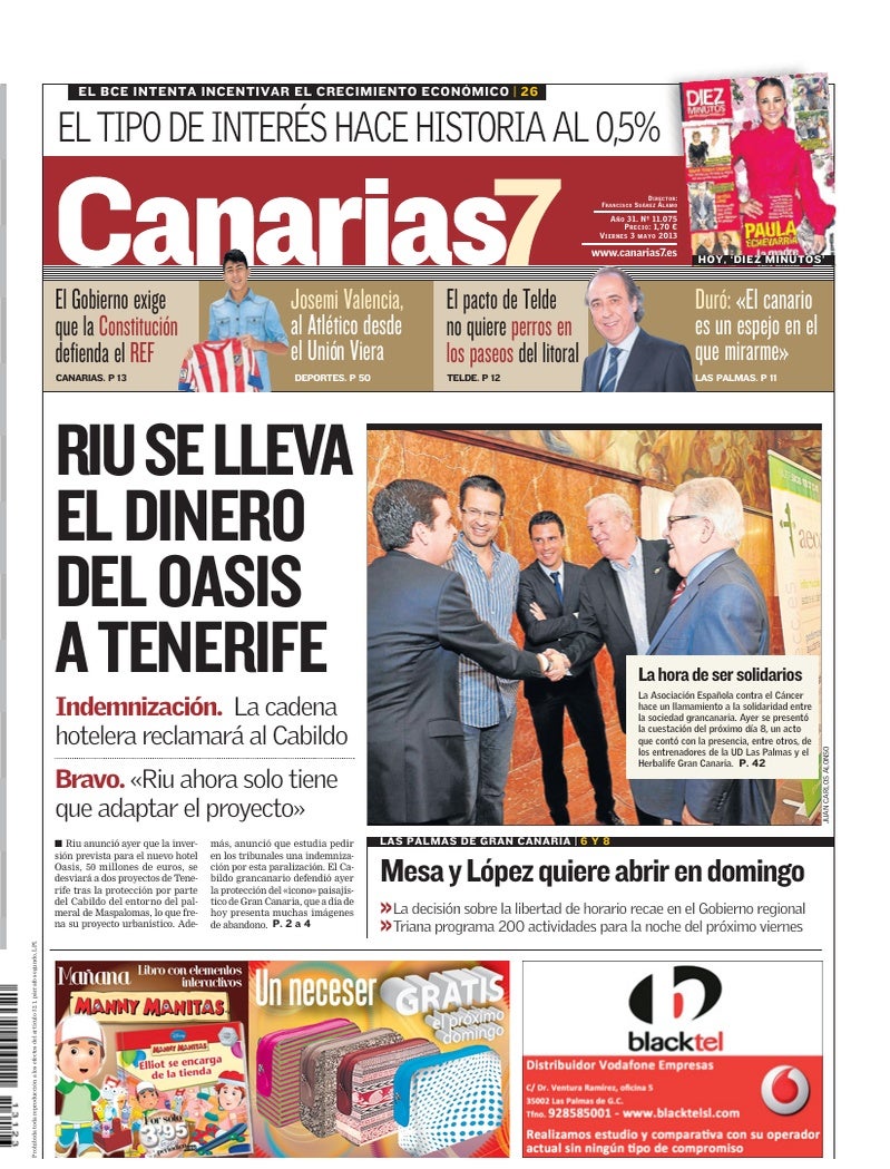 Portada Canarias7 03-05-2013