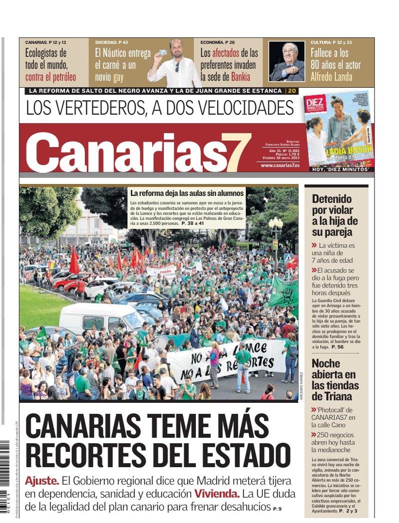 Portada Canarias7 10-05-2013
