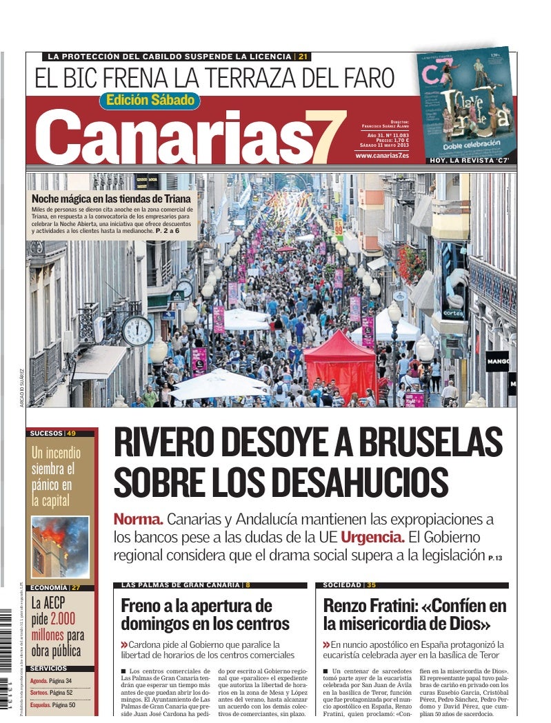Portada Canarias7 11-05-2013