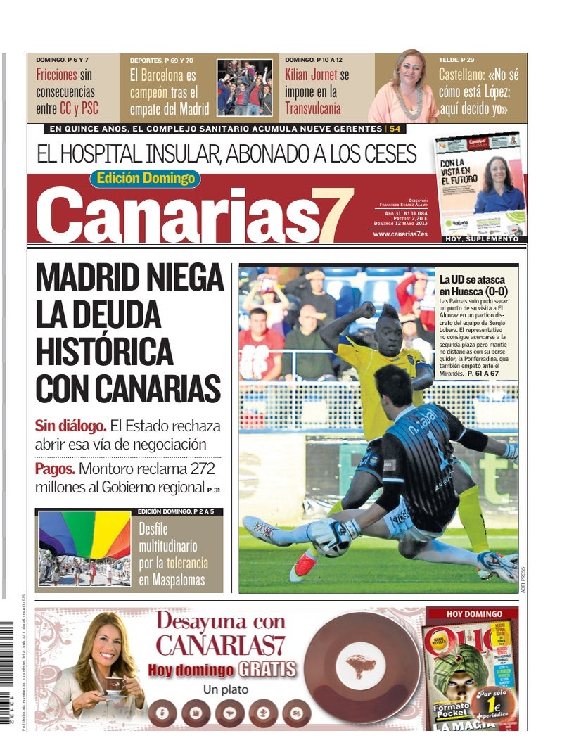 Portada Canarias7 12-05-2013