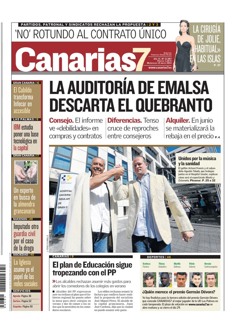 Portada Canarias7 15-05-2013