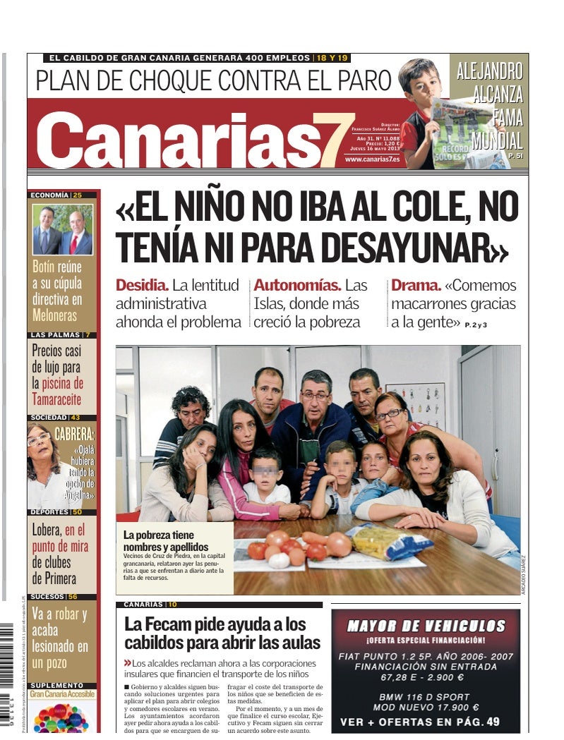Portada Canarias7 16-05-2013