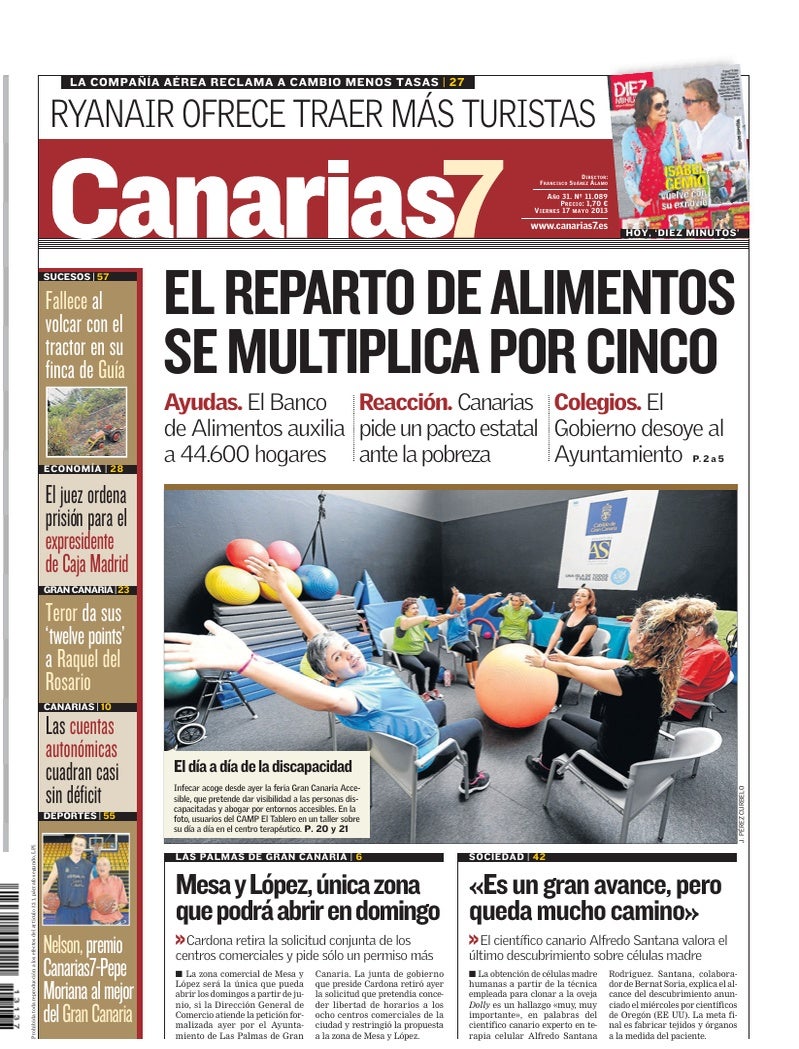 Portada Canarias7 17-05-2013