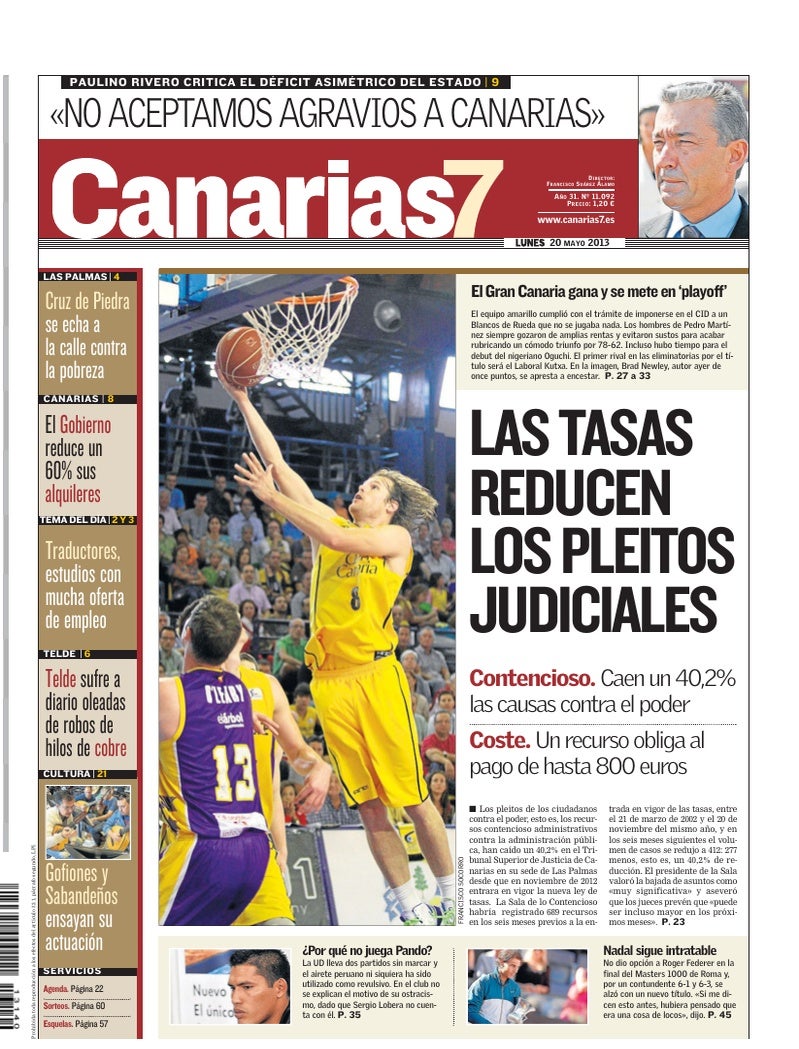 Portada Canarias7 20-05-2013