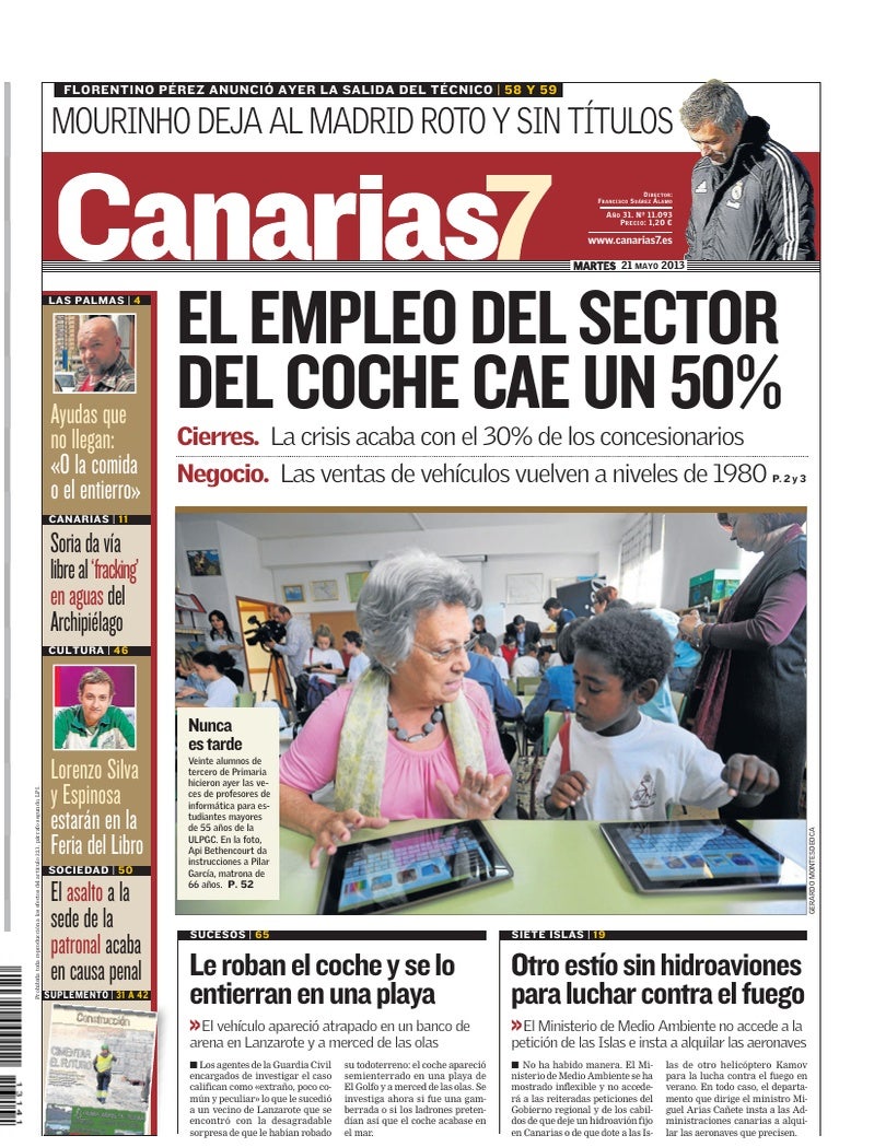 Portada Canarias7 21-05-2013