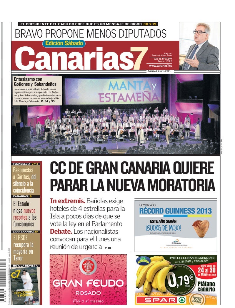 Portada Canarias7 25-05-2013