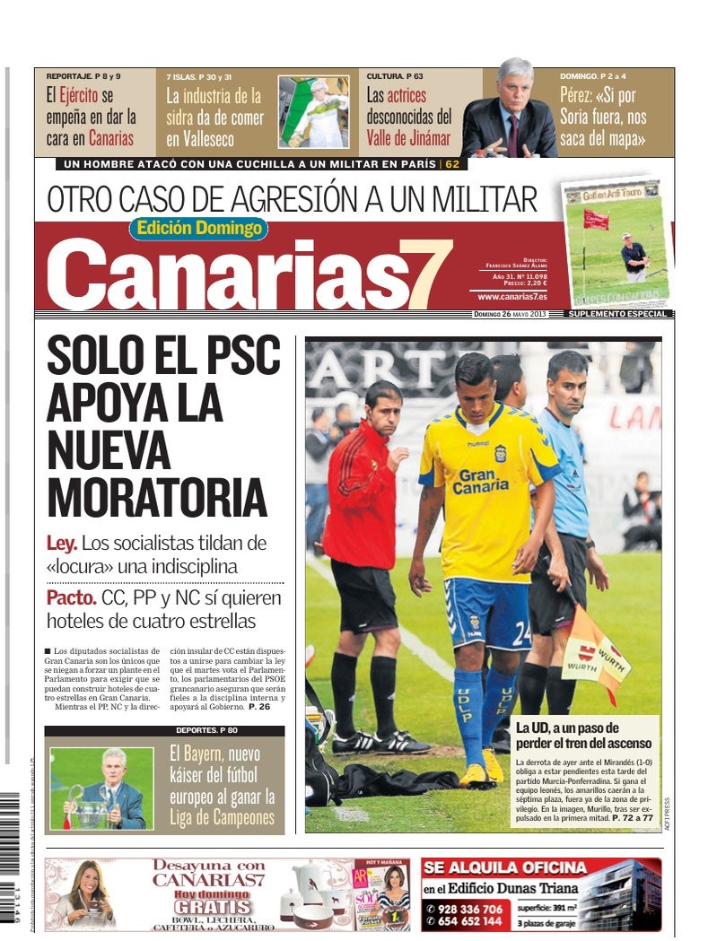 Portada Canarias7 26-05-2013