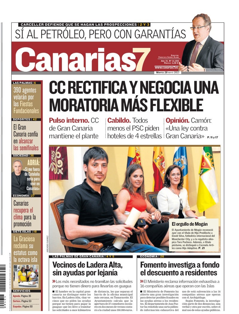 Portada Canarias7 28-05-2013