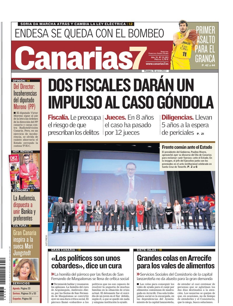 Portada Canarias7 31-05-2013