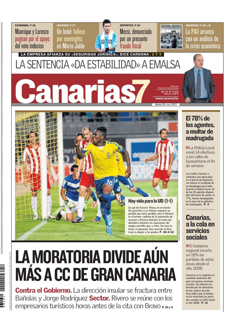 Portada Canarias7 13-06-2013