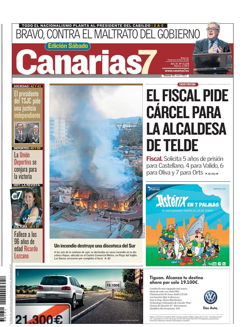 Portada Canarias7 15-06-2013