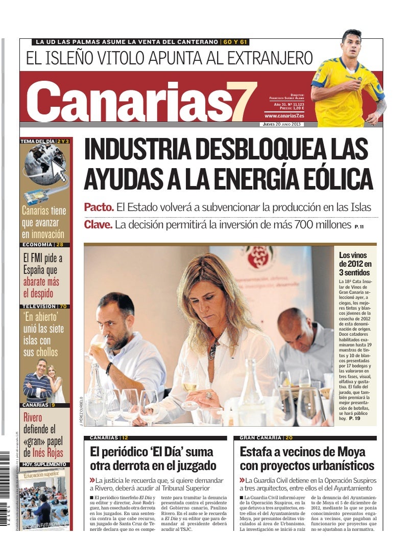 Portada Canarias7 20-06-2013