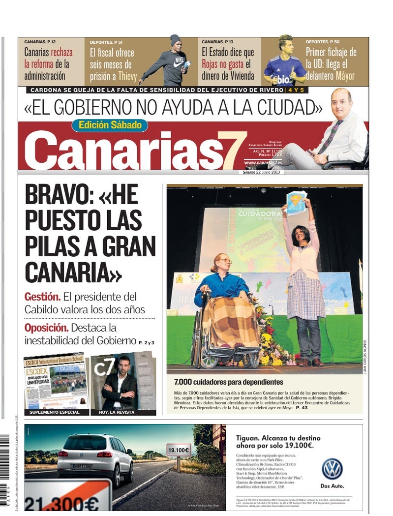 Portada Canarias7 22-06-2013