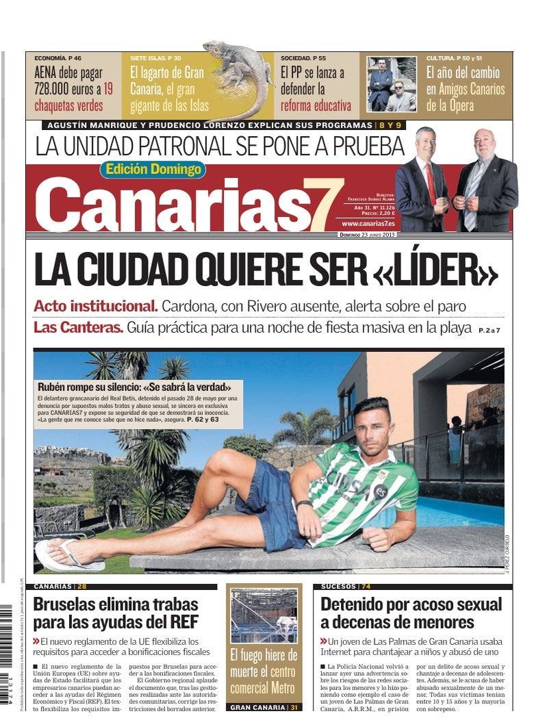 Portada Canarias7 23-06-2013