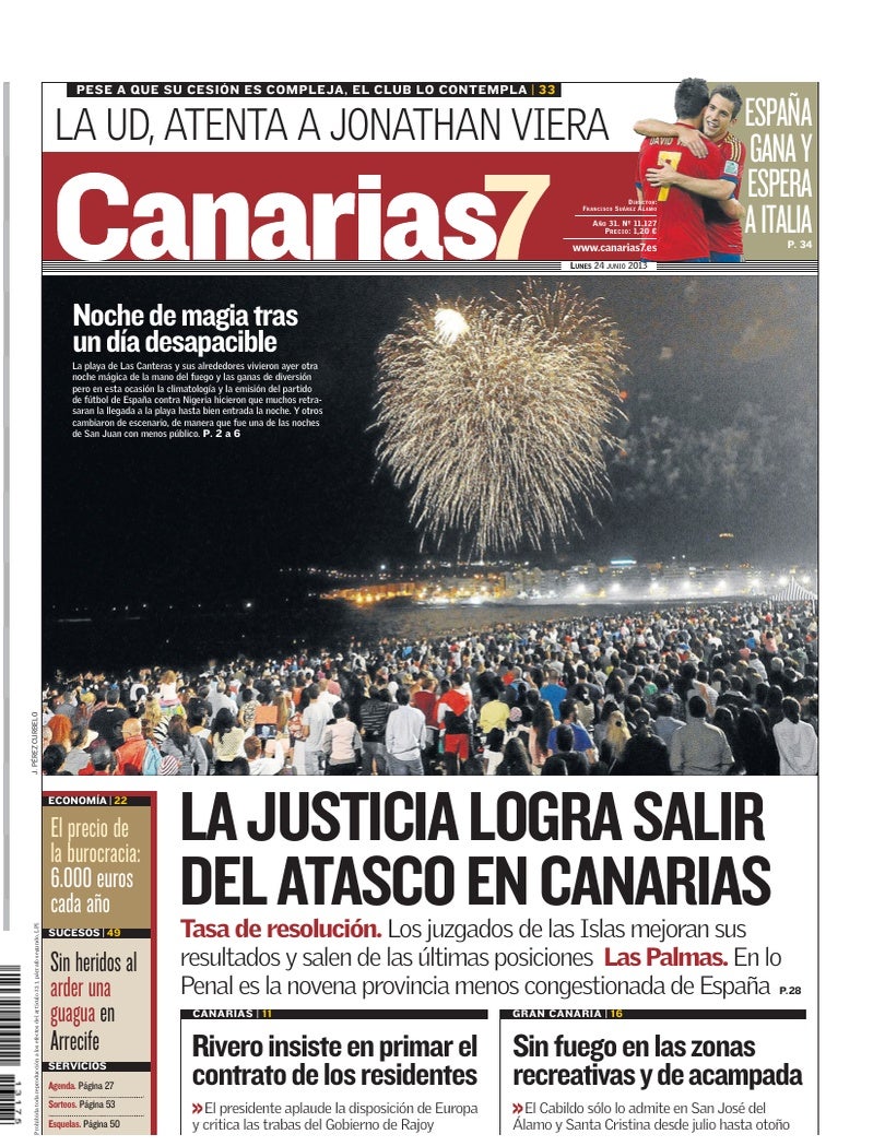 Portada Canarias7 24-06-2013