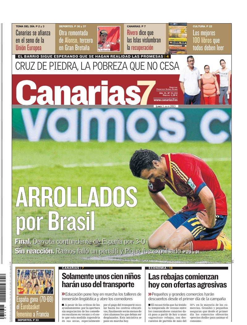 Portada Canarias7 01-07-2013