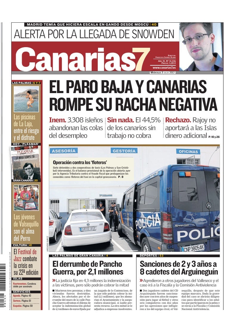 Portada Canarias7 03-07-2013