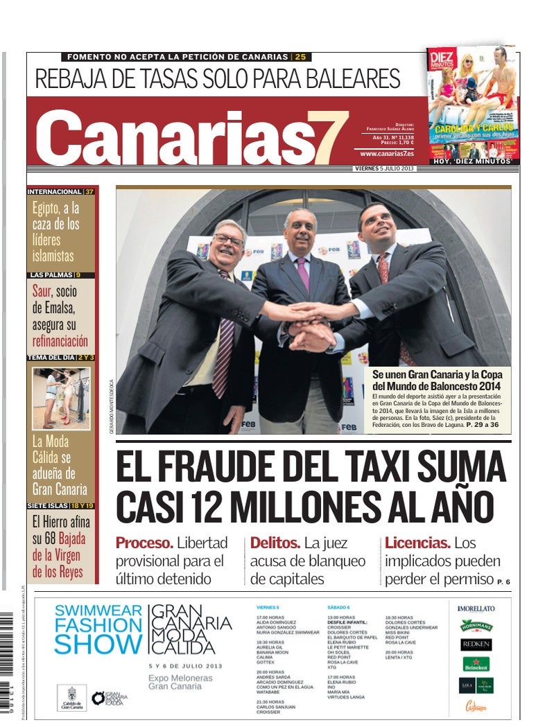 Portada Canarias7 05-07-2013