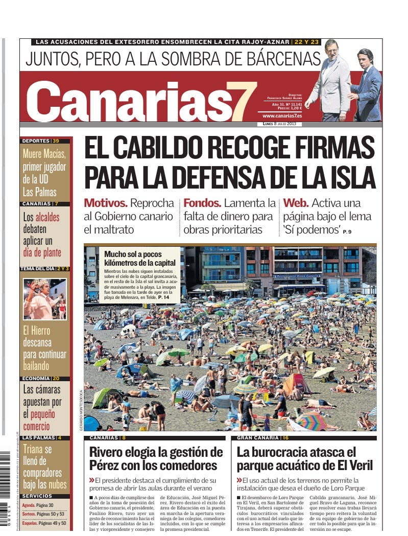 Portada Canarias7 08-07-2013