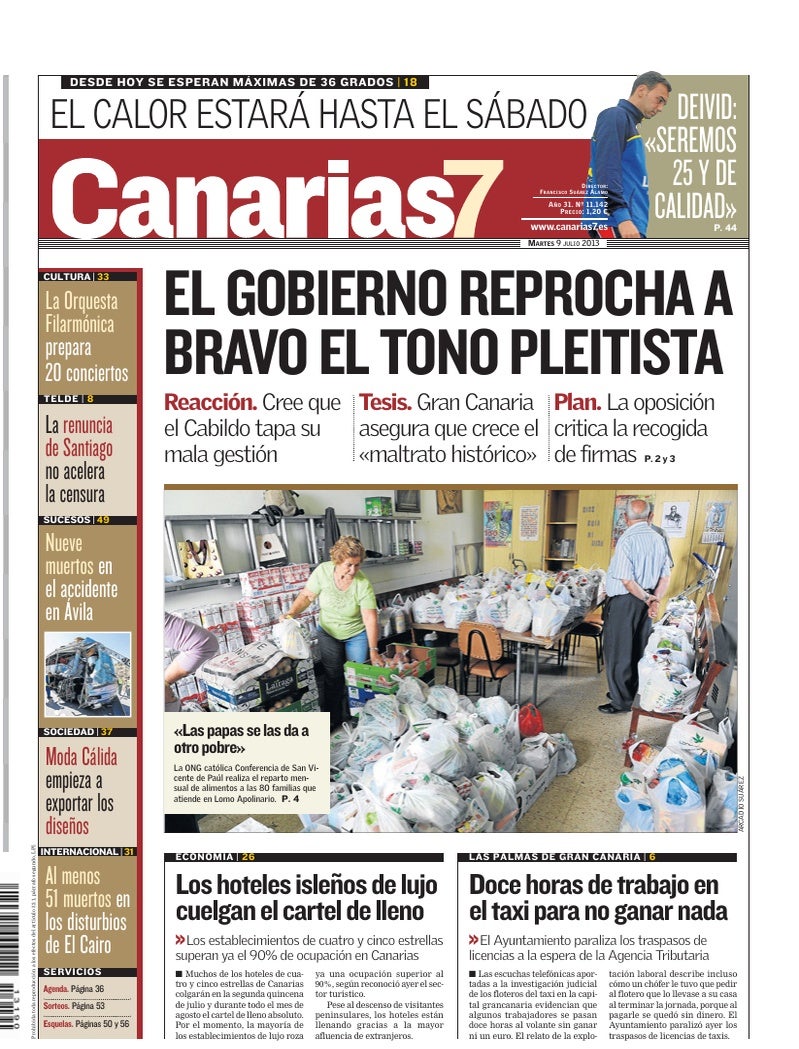 Portada Canarias7 09-07-2013