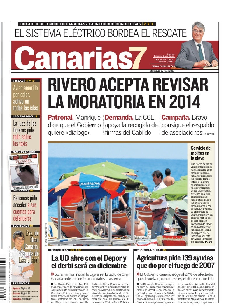 Portada Canarias7 10-07-2013