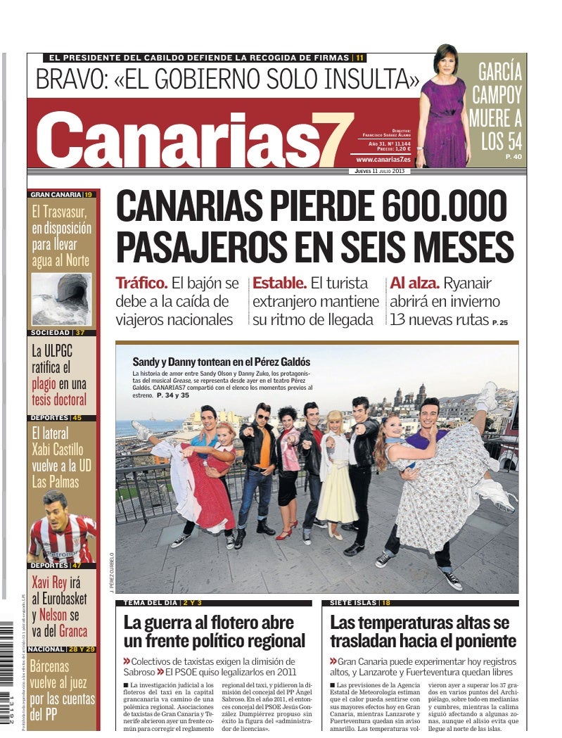 Portada Canarias7 11-07-2013