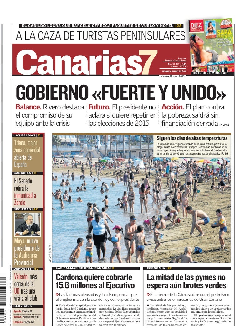 Portada Canarias7 12-07-2013
