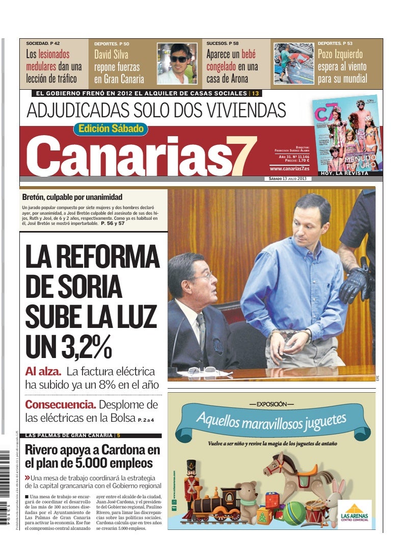 Portada Canarias7 13-07-2013