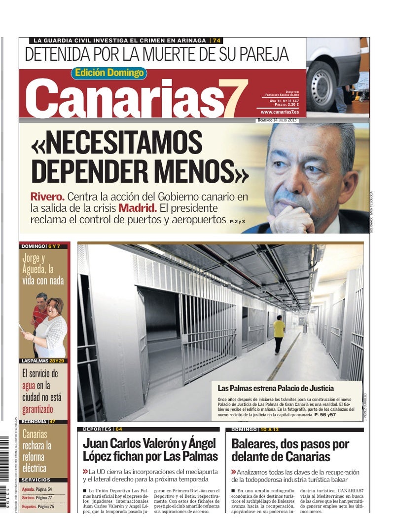 Portada Canarias7 14-07-2013