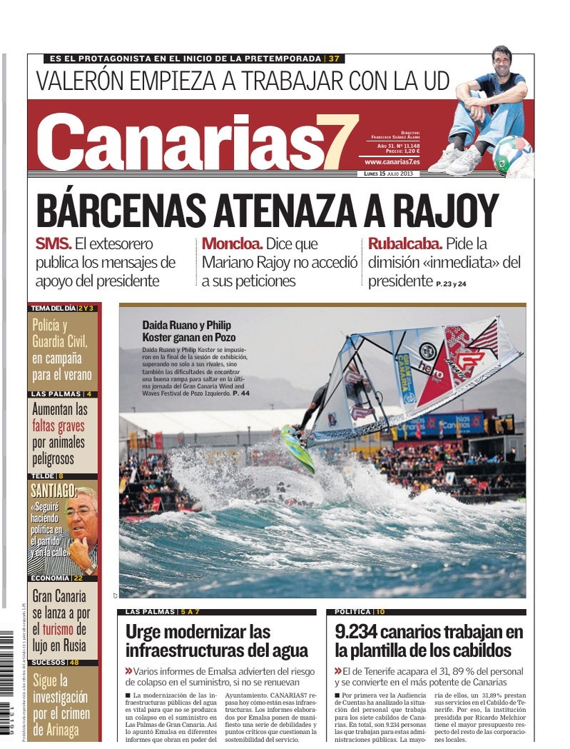 Portada Canarias7 15-07-2013