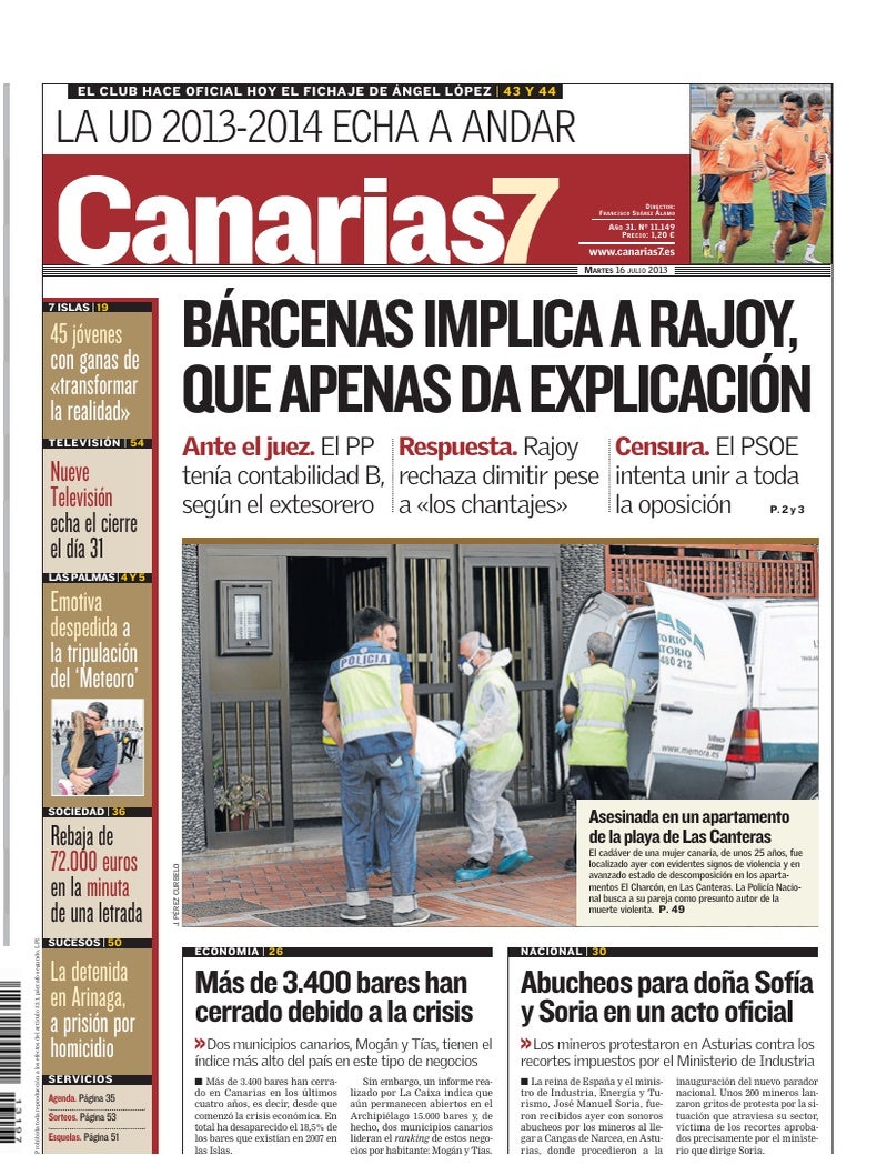Portada Canarias7 16-07-2013