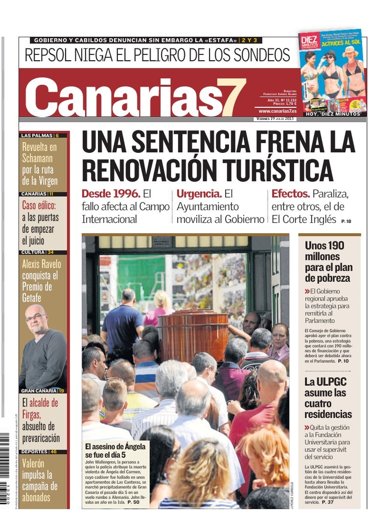 Portada Canarias7 19-07-2013