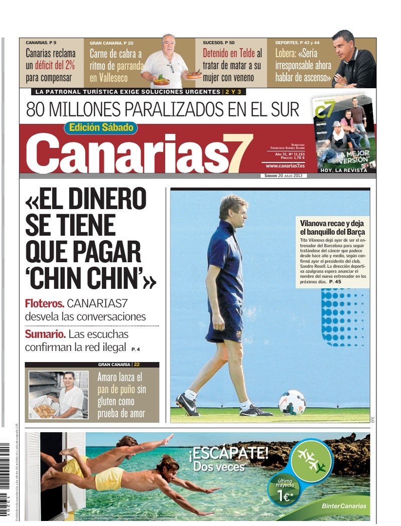 Portada Canarias7 20-07-2013